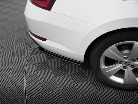 Rear Side Splitters Skoda Superb Mk3 Hatchback / Estate - Carbon Look