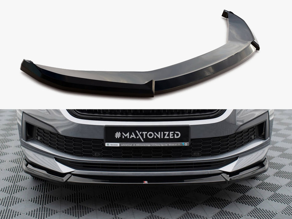 Maxton Design Front Splitter V.1 Skoda Kodiaq Sportline Mk1 Facelift - SK-KO-1F-SL-FD1G - Image 1