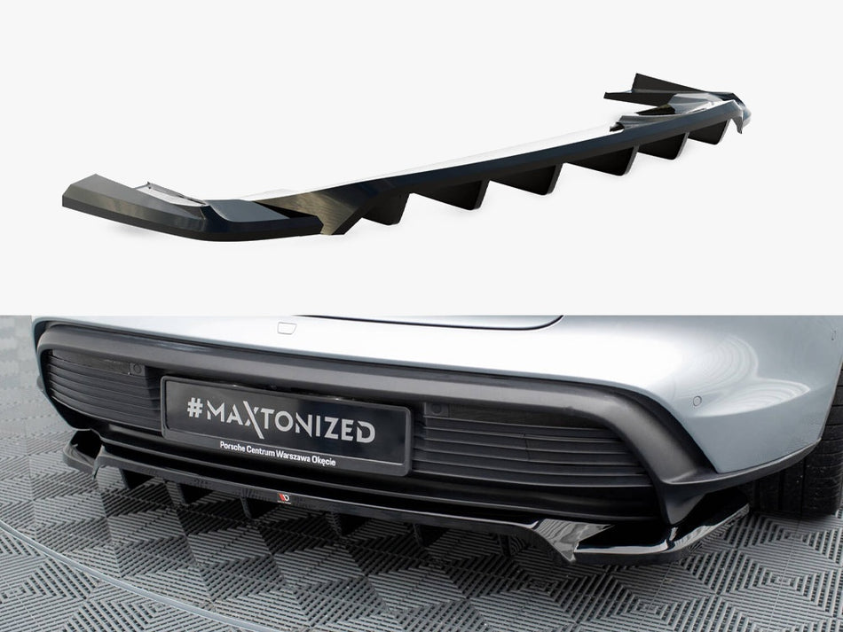 Maxton Design Rear Splitter (Vertical Bars) Porsche Taycan / Taycan 4 / Taycan 4S / Taycan GTS Mk1 - PO-TAY-1-RD1G+RD2G - Image 1