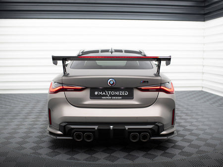 Maxton Design Carbon Spoiler With External Brackets Uprights + LED BMW M4 G82 / G82 Facelift / M440i / 4 M-Pack G22 / G22 Facelift - CF-BM-4-G82-M-WING5-EXT-245-P+LED - Image 4