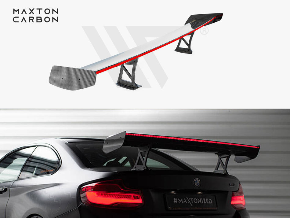 Carbon Spoiler With Internal Brackets Uprights + LED BMW M2 F87