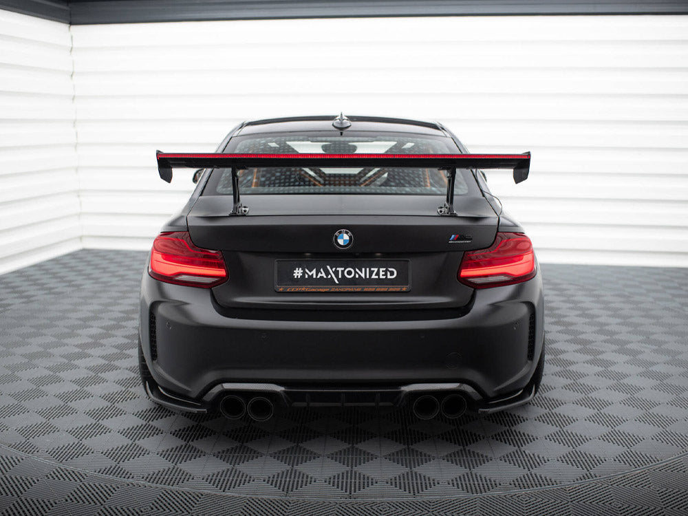 Carbon Spoiler With Internal Brackets Uprights + LED BMW M2 F87