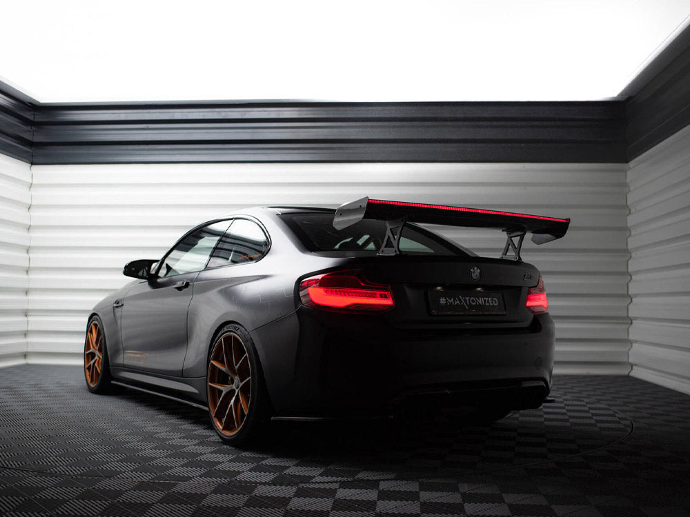 Carbon Spoiler With Internal Brackets Uprights + LED BMW M2 F87