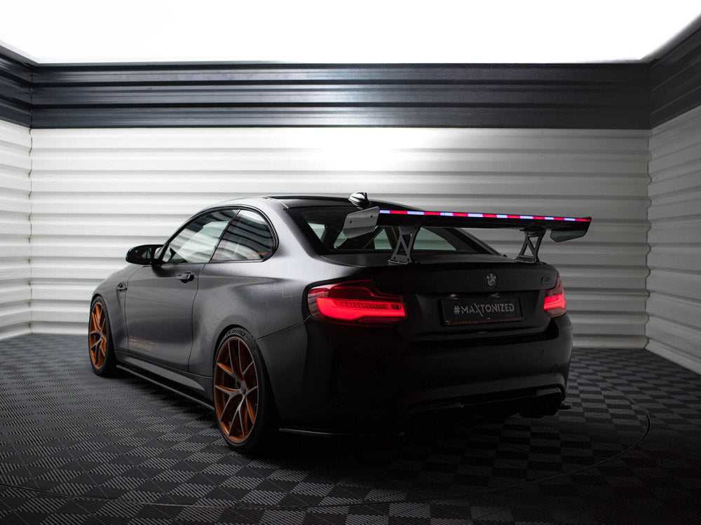 Carbon Spoiler With Internal Brackets Uprights + LED BMW M2 F87