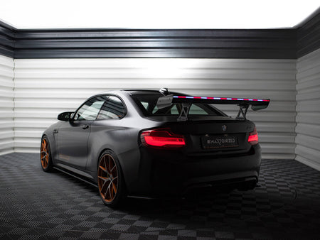 Carbon Spoiler With Internal Brackets Uprights + LED BMW M2 F87