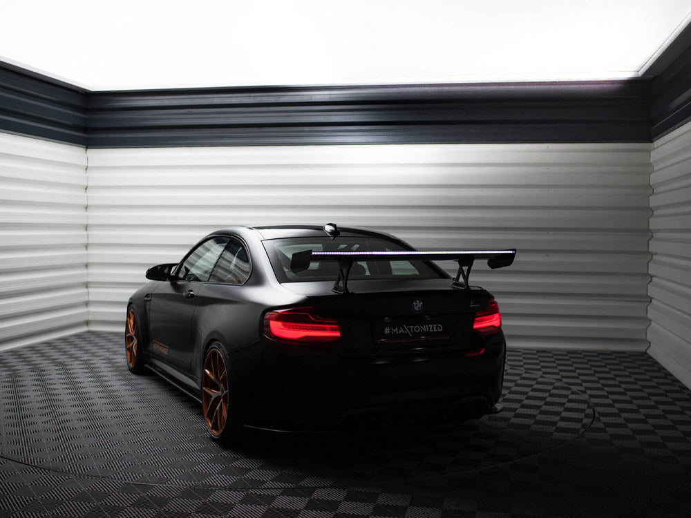 Carbon Spoiler With Internal Brackets Uprights + LED BMW M2 F87