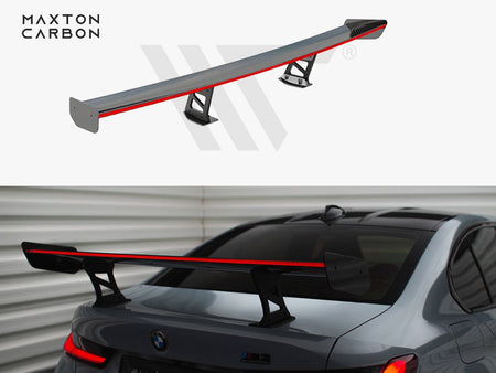 Maxton Design Carbon Spoiler With Internal Brackets Uprights + LED BMW M3 G80 / M340i G20 / 3 M-Pack G20 / 3 Standard G20 - CF-BM-3-G80-M-WING5-INT-245-P+LED - Image 1