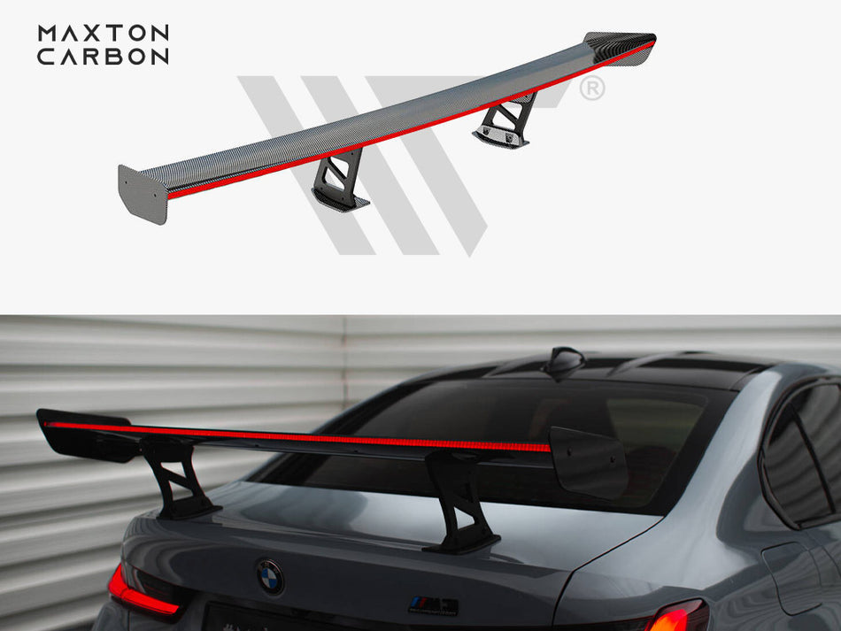 MAXTON DESIGN Carbon Spoiler With Internal Brackets Uprights + LED BMW M3 G80 / M340i G20 / 3 M-Pack G20 / 3 Standard G20