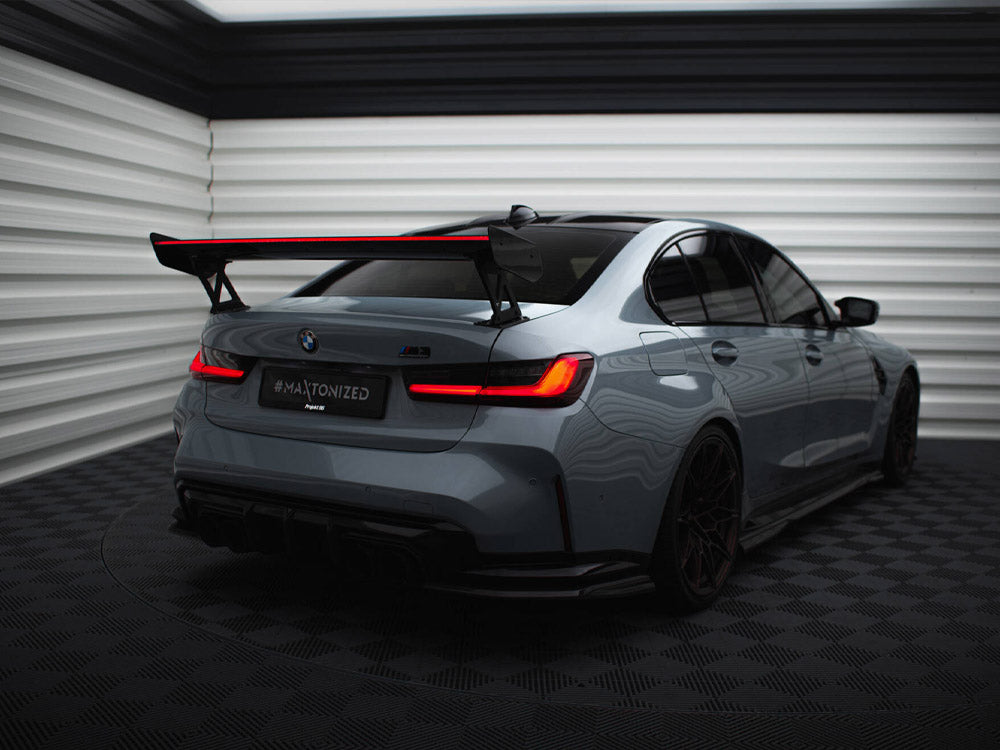 Maxton Design Carbon Spoiler With External Brackets Uprights + LED BMW M3 G80 / M340i G20 / 3 M-Pack G20 / 3 Standard G20 - CF-BM-3-G80-M-WING5-EXT-245-P+LED - Image 2