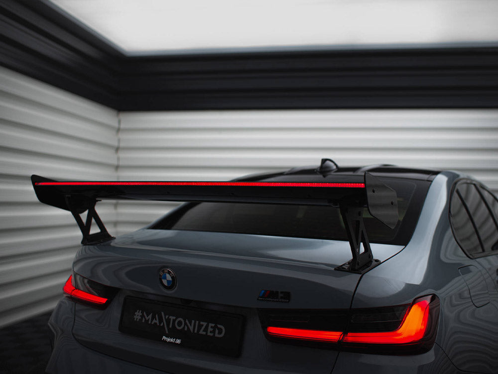 Maxton Design Carbon Spoiler With External Brackets Uprights + LED BMW M3 G80 / M340i G20 / 3 M-Pack G20 / 3 Standard G20 - CF-BM-3-G80-M-WING5-EXT-245-P+LED - Image 3