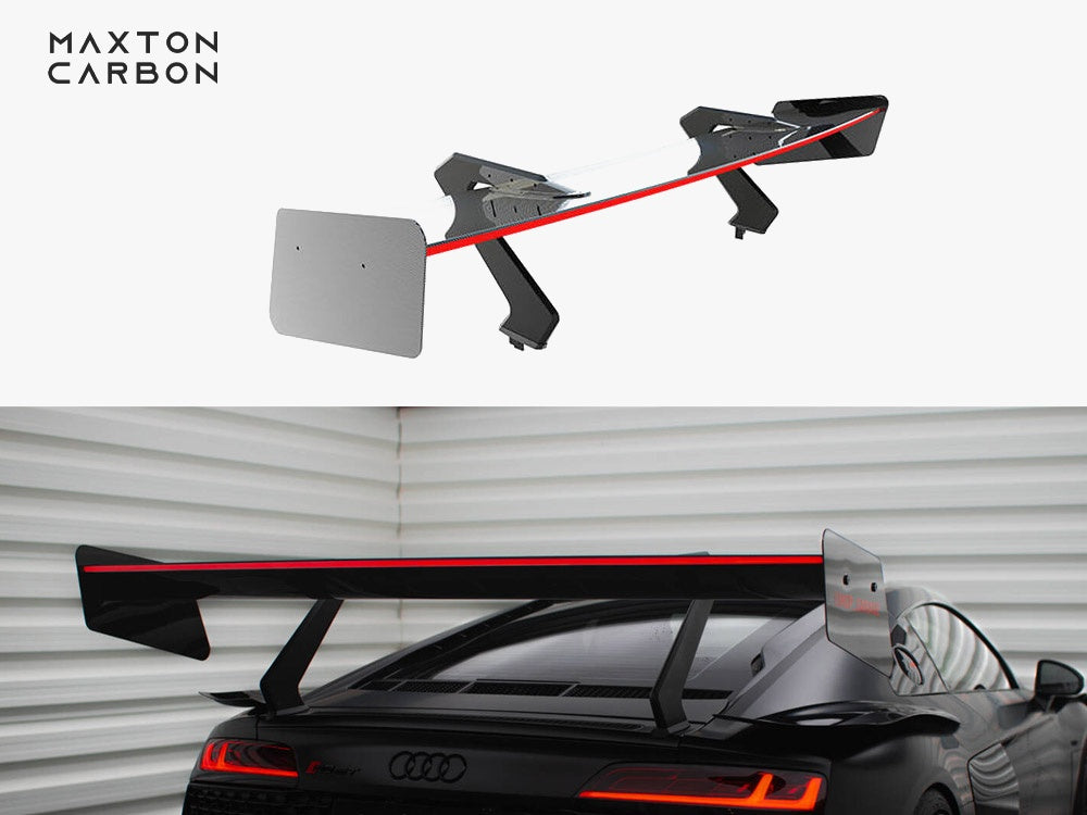 Maxton Design Carbon Spoiler + LED Audi R8 Mk2 - CF-AU-R8-2F-WING4-245-P+LED - Image 1