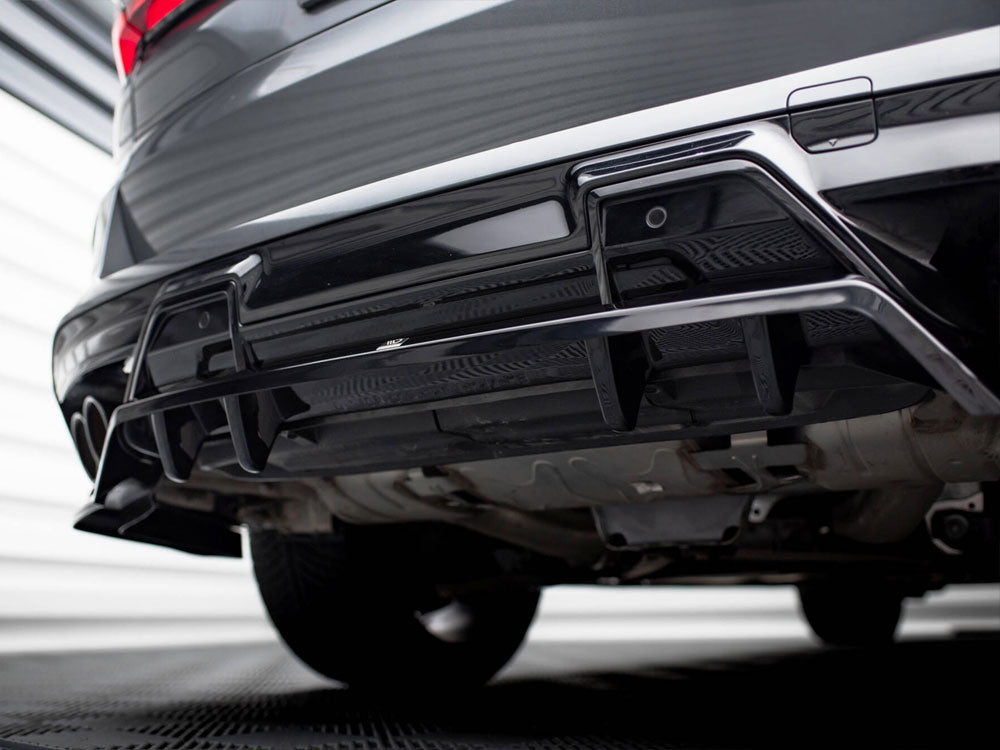 Maxton Design Central Rear Splitter (Vertical Bars) BMW X5 M F95 Facelift - BM-X5M-F95F-RD1G+RD2G - Image 5