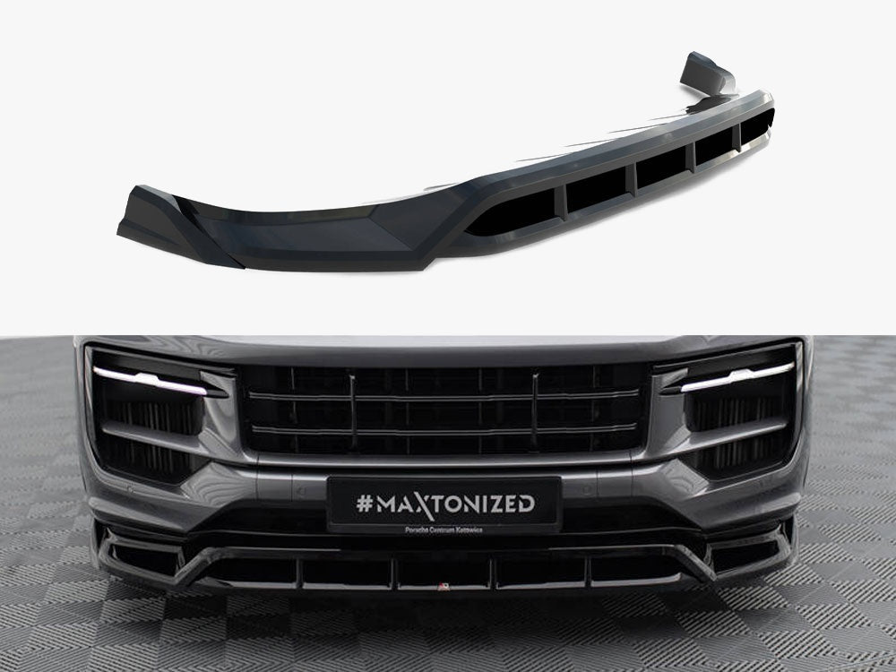 Maxton Design Front Splitter Porsche Cayenne Cayenne SUV / Coupe Mk3 Facelift - PO-CAY-3F-FD1G+FD1RG - Image 1