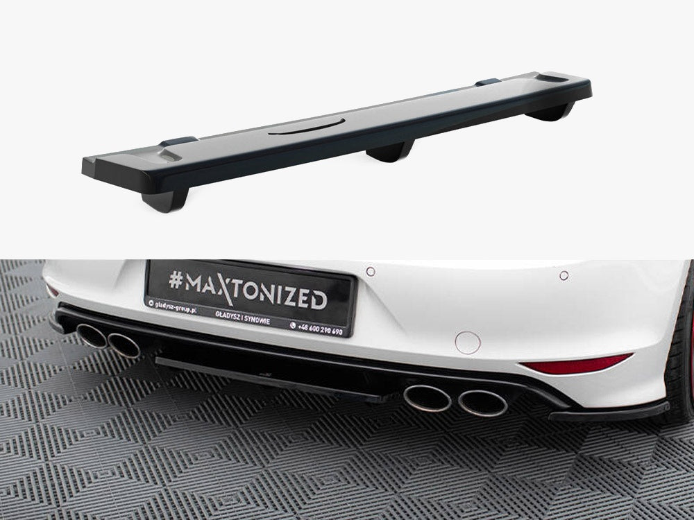 Maxton Design Central Rear Splitter (Vertical Bars) VW Golf R Mk7 - VW-GO-7-R-RD1+RD2G - Image 1