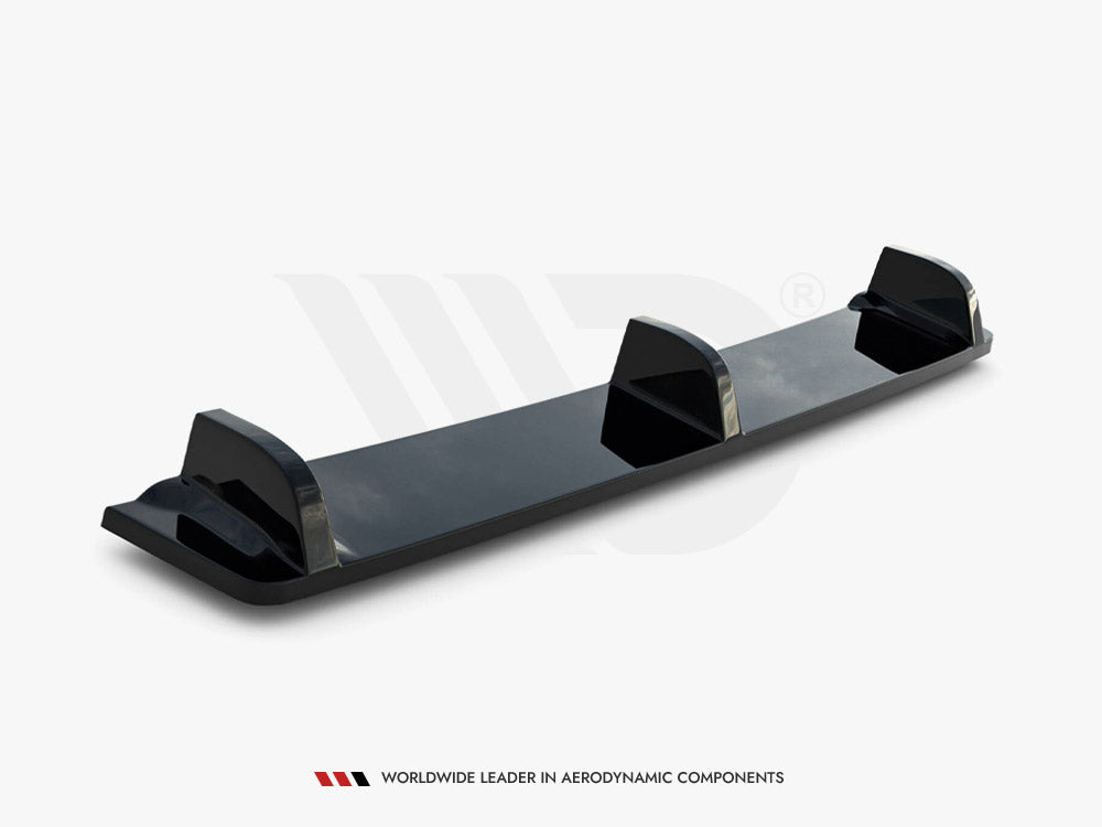 Maxton Design Central Rear Splitter (Vertical Bars) VW Golf R Mk7 - Carbon Look - VW-GO-7-R-RD1+RD2C - Image 6