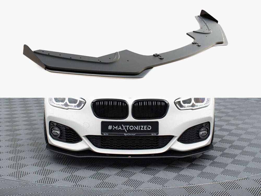 Maxton Design Street PRO Front Splitter V.3 + Flaps BMW 1 F20 M-Pack Facelift / M140i - BM1F20FMCNC-FD3B+FSF1G - Image 1