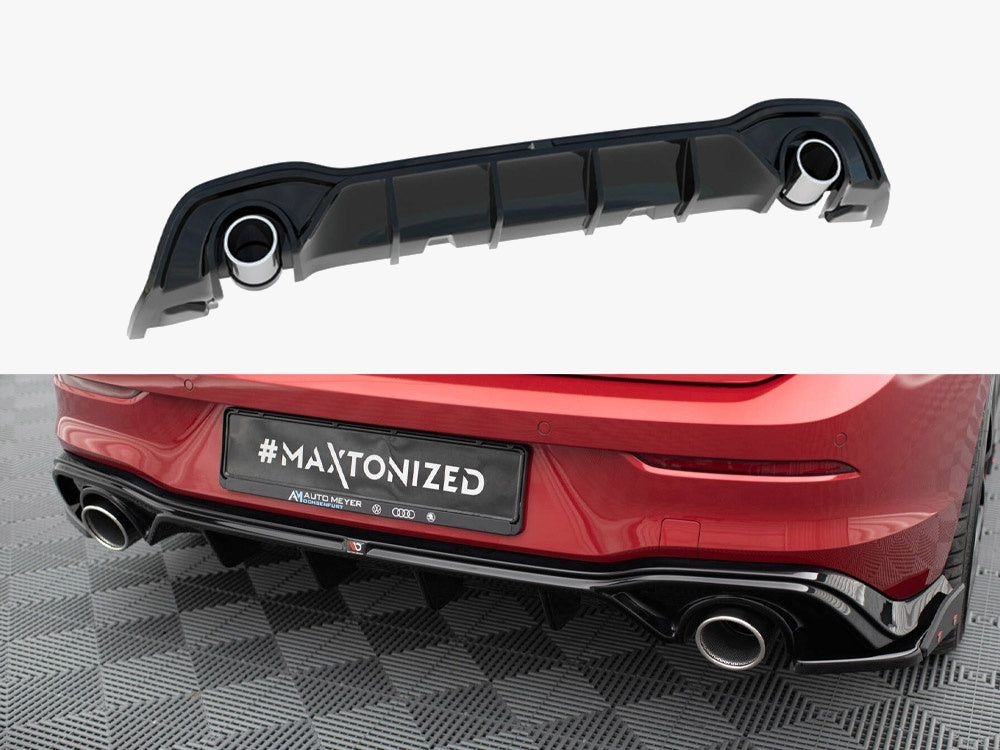 Maxton Design Rear Valance + Exhaust Ends Imitation Volkswagen Golf GTE Mk8 - VW-GO-8-GTI-RS2+RS1R+ - Image 1