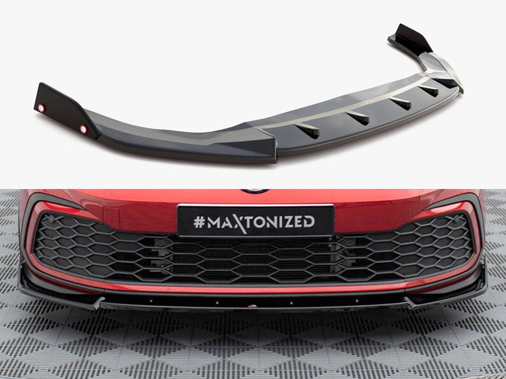 Maxton Design Front Splitter V.3 + Flaps Volkswagen Golf GTI / GTE / GTD / R-Line Mk8 - VW-GO-8-GTI-FD3G+FSF - Image 1