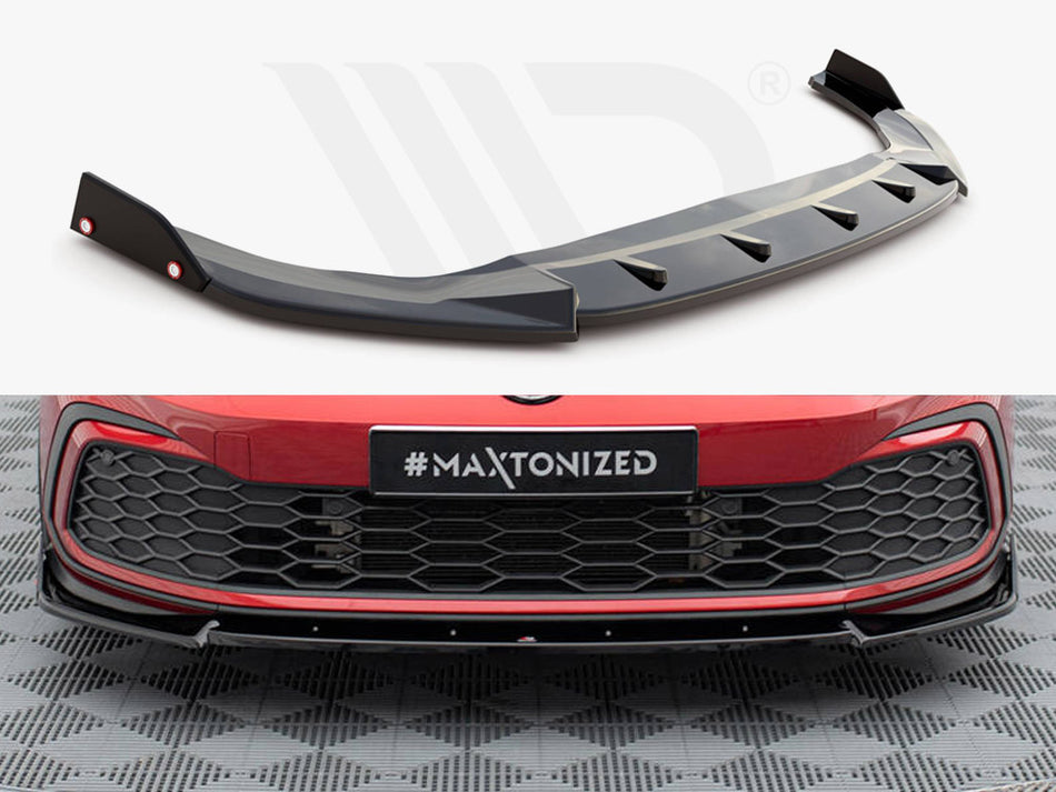 MAXTON DESIGN Front Splitter V.3 + Flaps Volkswagen Golf GTI / GTE / GTD / R-Line Mk8