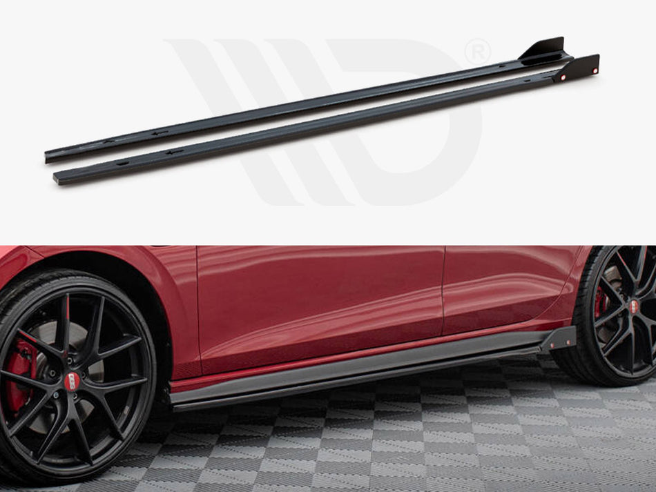 MAXTON DESIGN Side Skirts Diffusers V.2 + Flaps Volkswagen Golf GTI / GTE / GTI Clubsport / GTD / R-Line Mk8