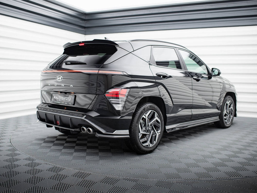 Maxton Design Central Rear Splitter (Vertical Bars) Hyundai Kona N-Line Mk2 - HY-KO-2-NLINE-RSD1G+RD1G - Image 2