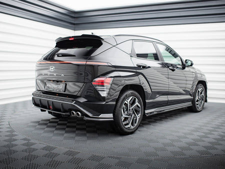 Maxton Design Central Rear Splitter (Vertical Bars) Hyundai Kona N-Line Mk2 - HY-KO-2-NLINE-RSD1G+RD1G - Image 2