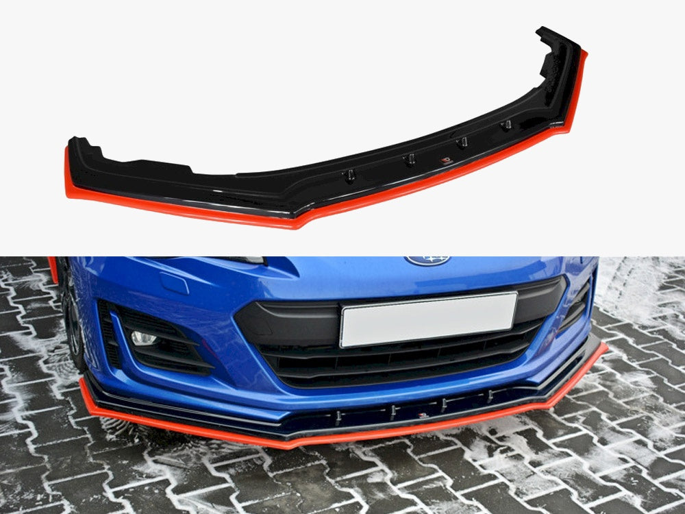Maxton Design Front Splitter V.4 Subaru BRZ Mk1 Facelift - SU-BRZ-1F-FD1G+FD1RRED - Image 1