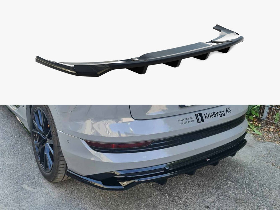 Maxton Design Central Rear Splitter (Vertical Bars) Audi e-Tron S-Line - AU-ETRON-1-SLINE-RD1G+RD2G - Image 1