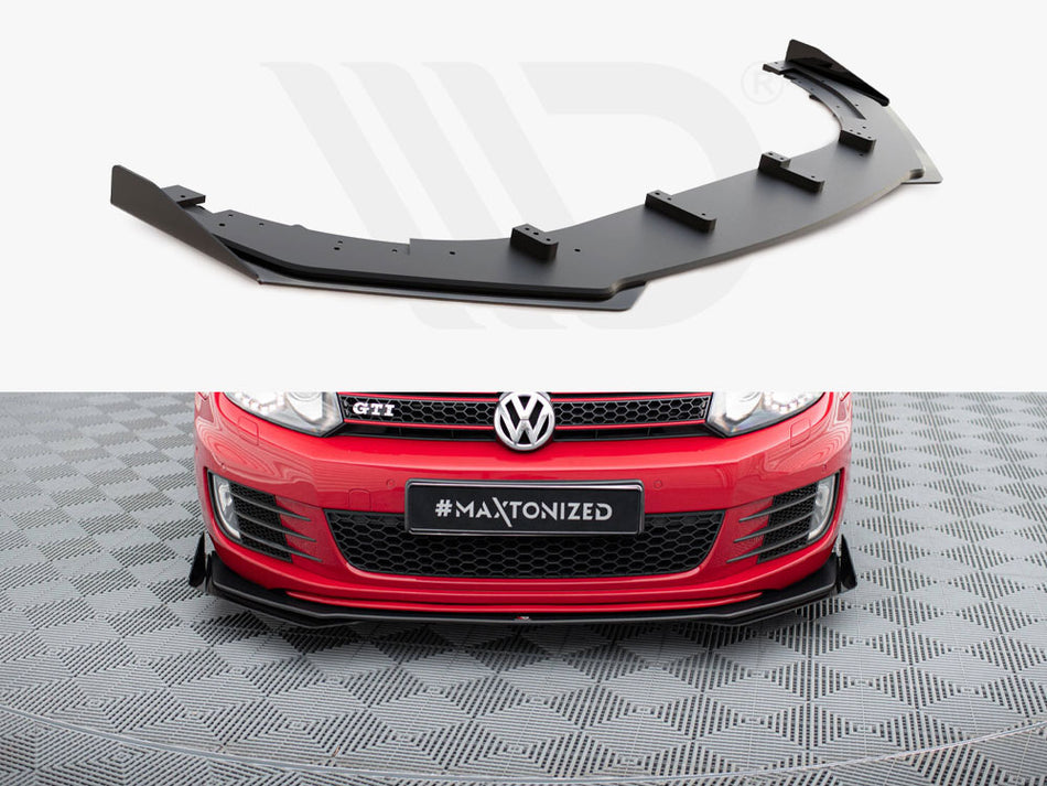 MAXTON DESIGN Street PRO Front Splitter V.3 + Flaps VW Golf GTI Mk6