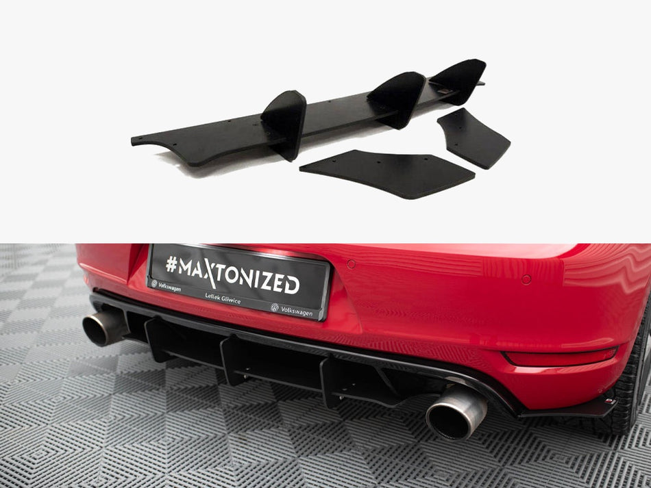 Maxton Design Rear Diffuser &amp; Rear Side Splitters VW Golf Mk6 GTI / 35TH - VW-GO-6-GTI-CNC-RS1A - Image 1