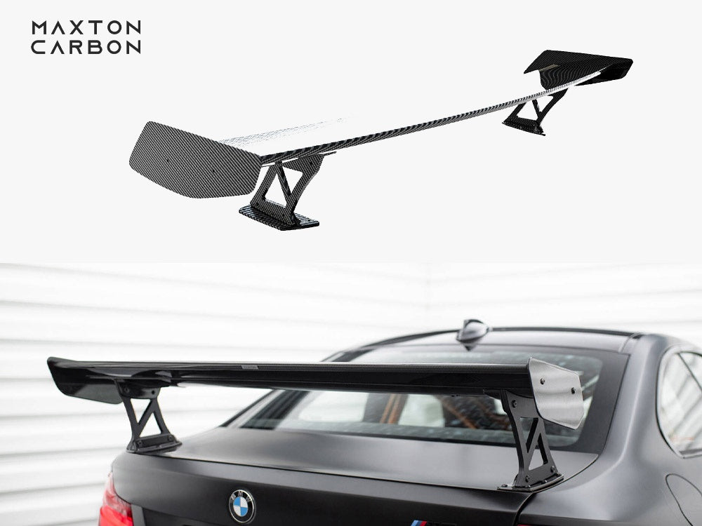 Maxton Design Carbon Spoiler With External Brackets Uprights BMW M2 F87 - CF-BM-M2-F87-WING5-EXT-245-P - Image 1