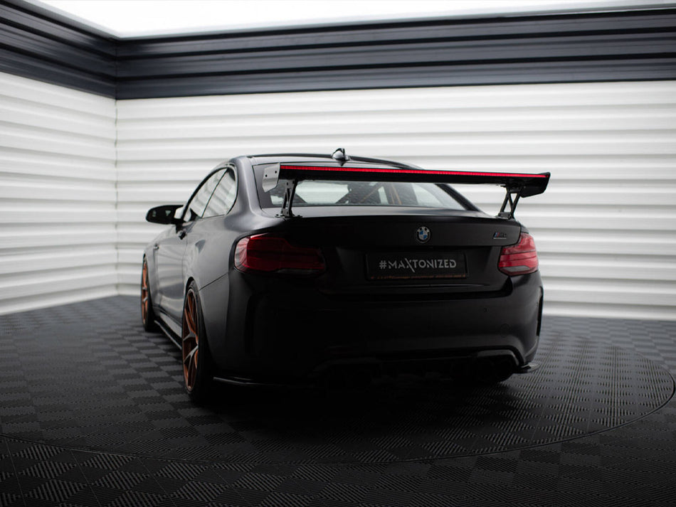 Carbon Spoiler With External Brackets Uprights + LED BMW M2 F87