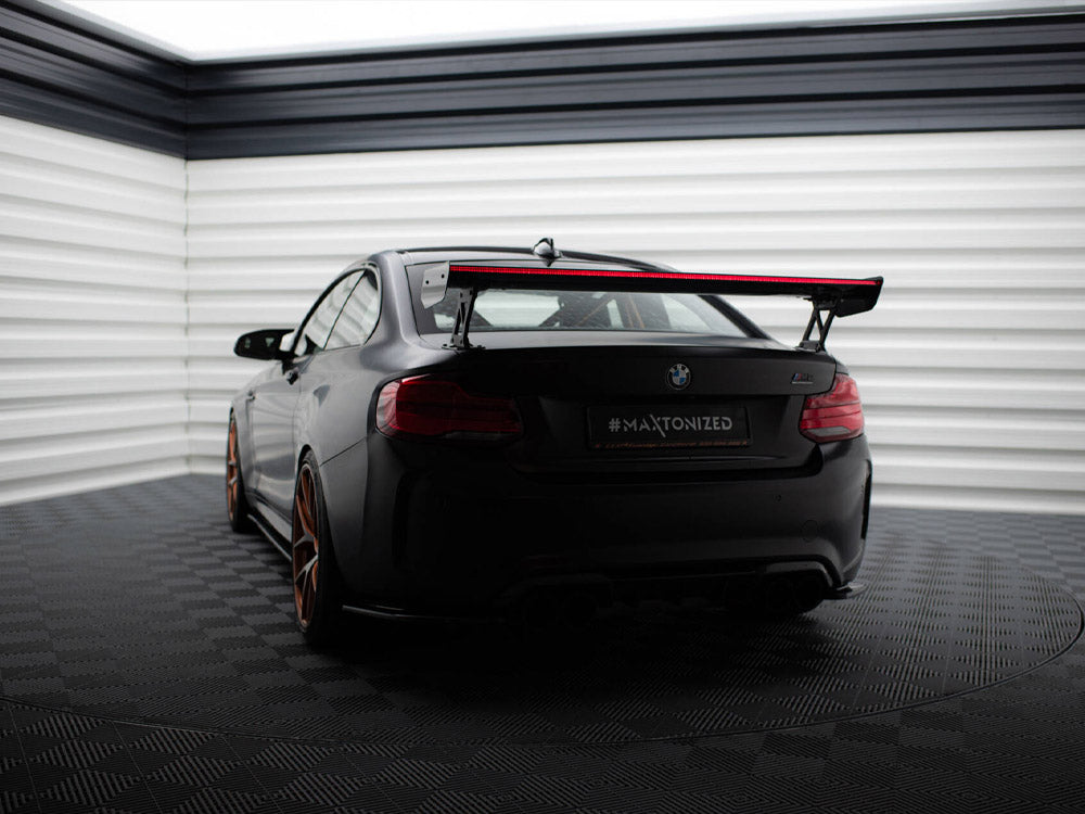 Maxton Design Carbon Spoiler With External Brackets Uprights + LED BMW M2 F87 - CF-BM-M2-F87-WING5-EXT-245-P+LED - Image 2
