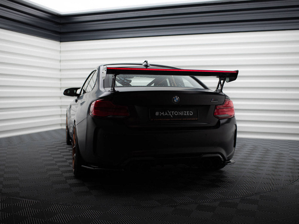 Maxton Design Carbon Spoiler With External Brackets Uprights + LED BMW M2 F87 - CF-BM-M2-F87-WING5-EXT-245-P+LED - Image 3