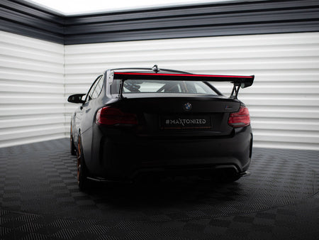 Maxton Design Carbon Spoiler With External Brackets Uprights + LED BMW M2 F87 - CF-BM-M2-F87-WING5-EXT-245-P+LED - Image 3