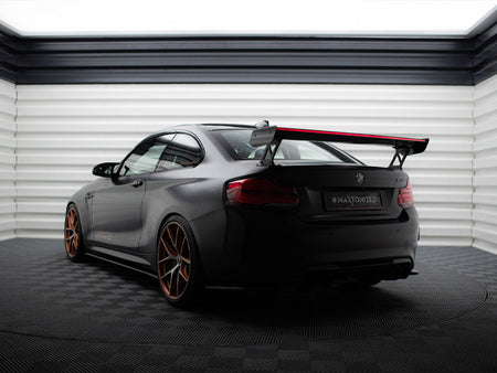 Maxton Design Carbon Spoiler With External Brackets Uprights + LED BMW M2 F87 - CF-BM-M2-F87-WING5-EXT-245-P+LED - Image 4