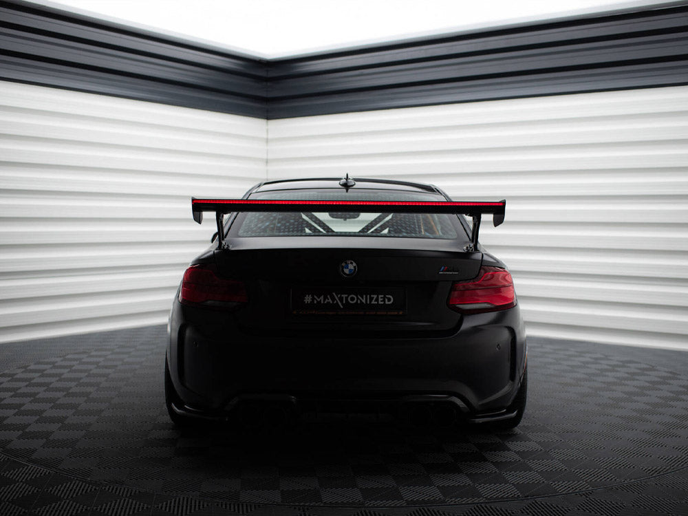 Maxton Design Carbon Spoiler With External Brackets Uprights + LED BMW M2 F87 - CF-BM-M2-F87-WING5-EXT-245-P+LED - Image 5