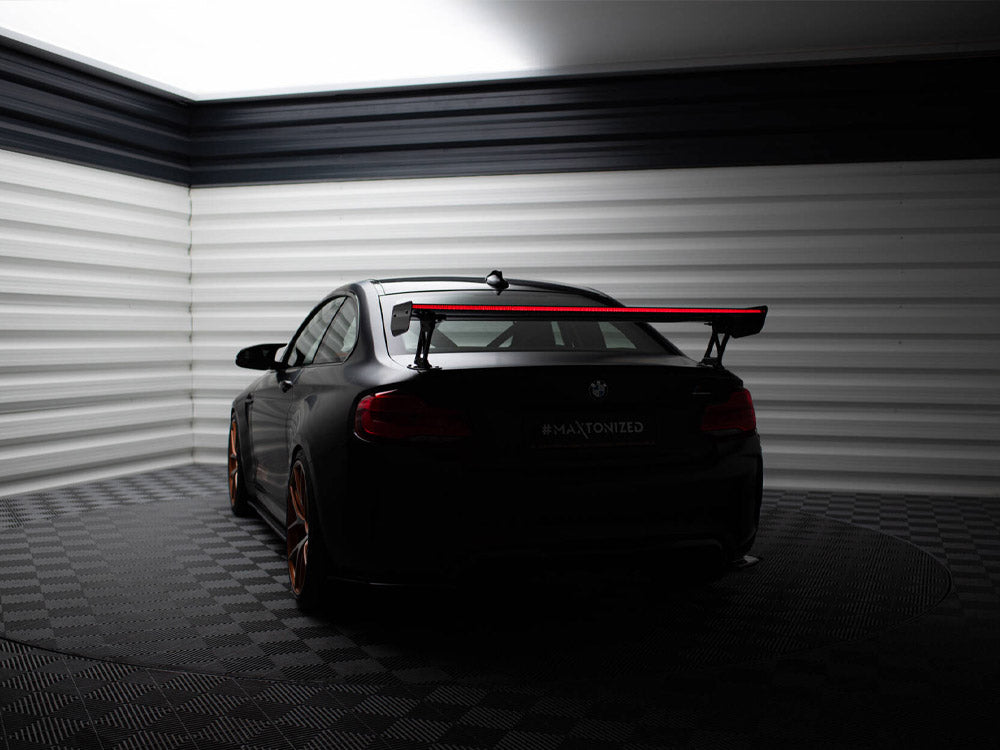Maxton Design Carbon Spoiler With External Brackets Uprights + LED BMW M2 F87 - CF-BM-M2-F87-WING5-EXT-245-P+LED - Image 6