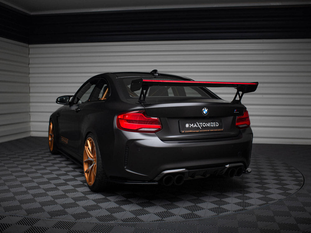 Maxton Design Carbon Spoiler With External Brackets Uprights + LED BMW M2 F87 - CF-BM-M2-F87-WING5-EXT-245-P+LED - Image 9