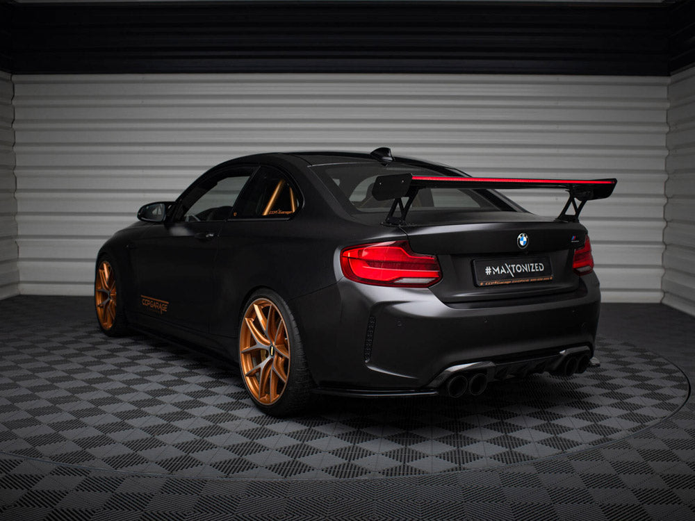 Maxton Design Carbon Spoiler With External Brackets Uprights + LED BMW M2 F87 - CF-BM-M2-F87-WING5-EXT-245-P+LED - Image 10