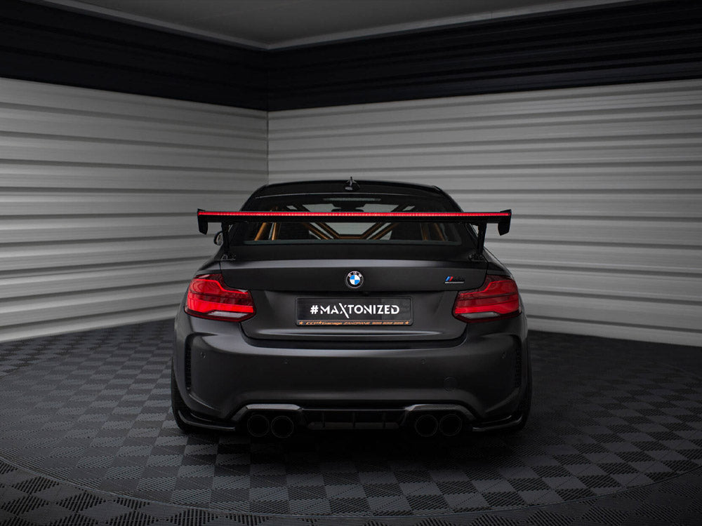 Maxton Design Carbon Spoiler With External Brackets Uprights + LED BMW M2 F87 - CF-BM-M2-F87-WING5-EXT-245-P+LED - Image 11