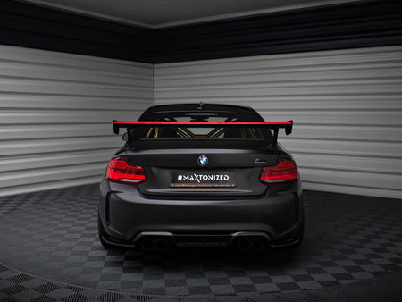Maxton Design Carbon Spoiler With External Brackets Uprights + LED BMW M2 F87 - CF-BM-M2-F87-WING5-EXT-245-P+LED - Image 11
