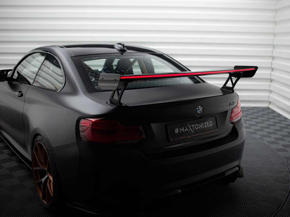 Maxton Design Carbon Spoiler With External Brackets Uprights + LED BMW M2 F87 - CF-BM-M2-F87-WING5-EXT-245-P+LED - Image 12