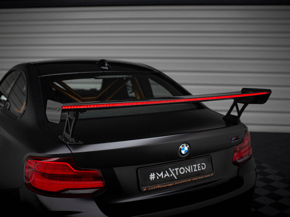 Maxton Design Carbon Spoiler With External Brackets Uprights + LED BMW M2 F87 - CF-BM-M2-F87-WING5-EXT-245-P+LED - Image 14