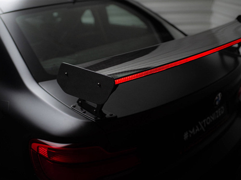 Maxton Design Carbon Spoiler With External Brackets Uprights + LED BMW M2 F87 - CF-BM-M2-F87-WING5-EXT-245-P+LED - Image 17