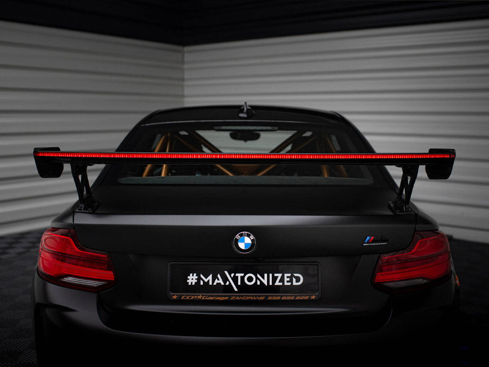Maxton Design Carbon Spoiler With External Brackets Uprights + LED BMW M2 F87 - CF-BM-M2-F87-WING5-EXT-245-P+LED - Image 15