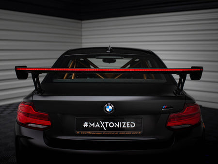 Maxton Design Carbon Spoiler With External Brackets Uprights + LED BMW M2 F87 - CF-BM-M2-F87-WING5-EXT-245-P+LED - Image 15