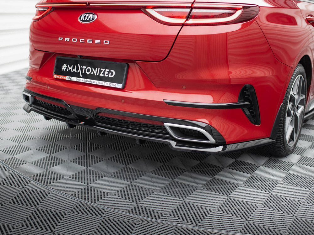 Maxton Design Central Rear Splitter (Vertical Bars) Kia ProCeed GT-Line Mk1 - KI-CE-3F-PRO-GTLINE-RD1G+RD2G - Image 4