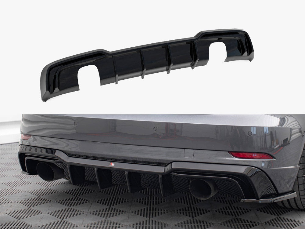 Maxton Design Rear Valance Audi A3 S-Line Sportback 8V Facelift (Version with single exhausts on both sides) - AU-S3-3F-SB-RS1GO_O - Image 1