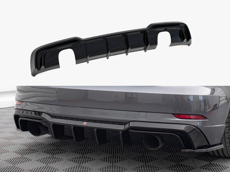 Maxton Design Rear Valance Audi A3 S-Line Sportback 8V Facelift (Version with single exhausts on both sides) - AU-S3-3F-SB-RS1GO_O - Image 1